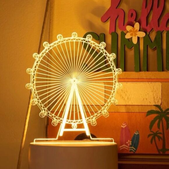 NEW! Cute Ferris Wheel Shaped Decorative Night Light Amusement Park Ride Fun - Picture 1 of 4